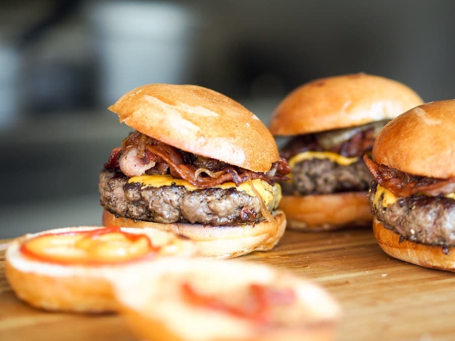 Burgers in soft buns